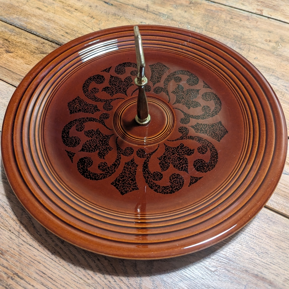Vintage Fiesta Ware Sheffield Amberstone Serving Plate 12 inch diameter.